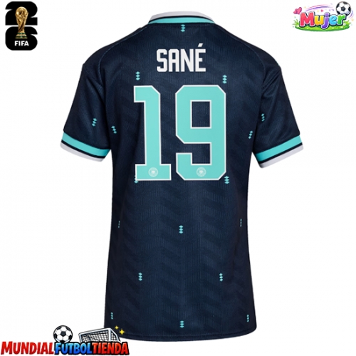 Camiseta Alemania Leroy Sane #19 Segunda Equipación Replica Mundial 2026 para mujer mangas cortas